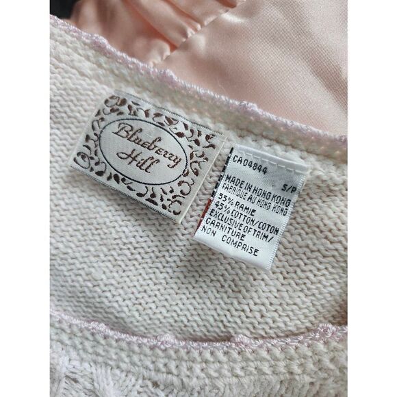 Vintage Cottagecore Sweater Dress Mini Hearts Flowers Embroidered 80s 90s Spring - Picture 7 of 8